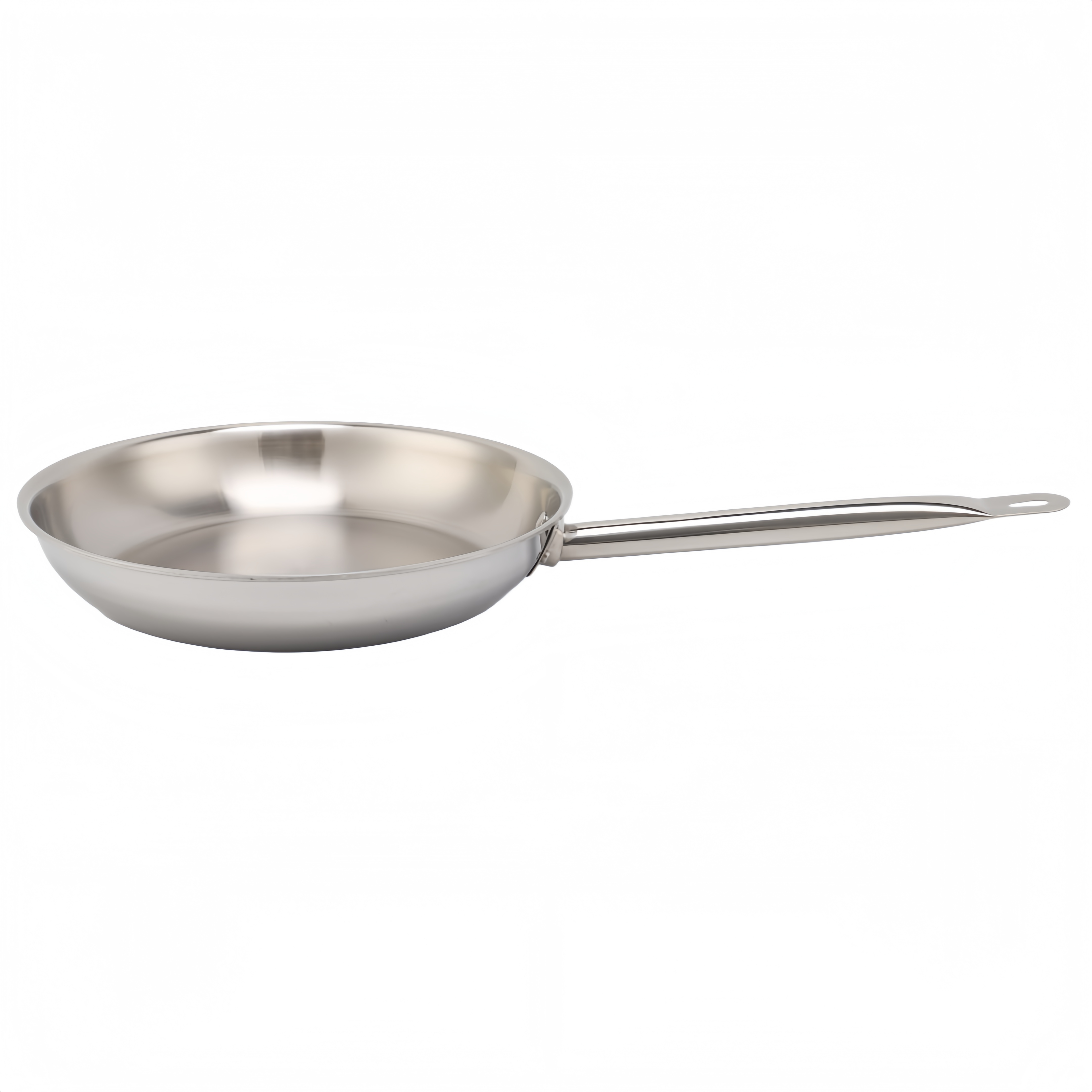 Factory Customized Food Grade Triply Cooking Pan Steel Stainless Non-coating Frying Pan for Skillet Omlet with Hollow Handle