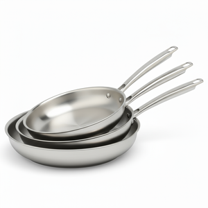 Hot Sale Wholesale 3 Layer Tri-ply Stainless Steel Pan 20/24/26/28cm 8inch/10inch/12inch Non-Coating Cookware Frying Pan