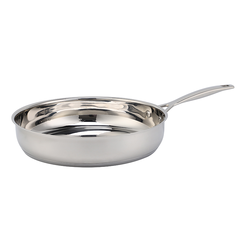 Hot Sale Wholesale Tri-ply Base Stainless Steel Pan 20/24/26/28cm 8inch/10inch/12inch Non-Coating Cookware Frying Pan