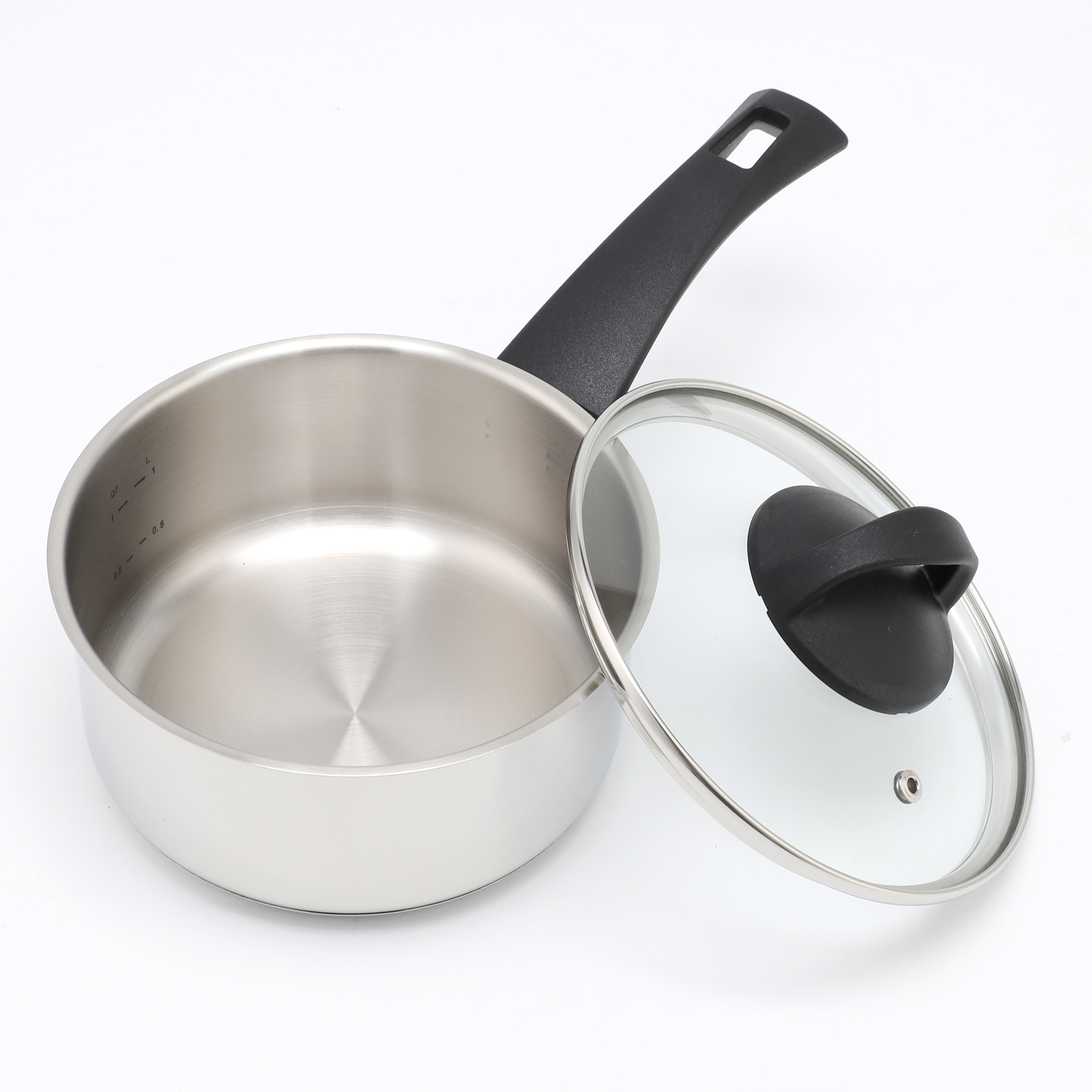 Wholesale Custom 9 Piece Gold Handle Stainless Steel Impact Bonded Bottom Pots And Pans Non-Toxic Kitchen Cookware Set