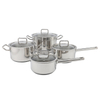 Wholesale Custom 8 Piece Stainless Steel Impact Bonded Bottom Pots And Pans Non-Toxic Kitchen Cookware Set