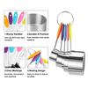 Custom Hot Sell 10 Piece Stainless Steel Measuring Cups and Spoons Set With Silicone Handle