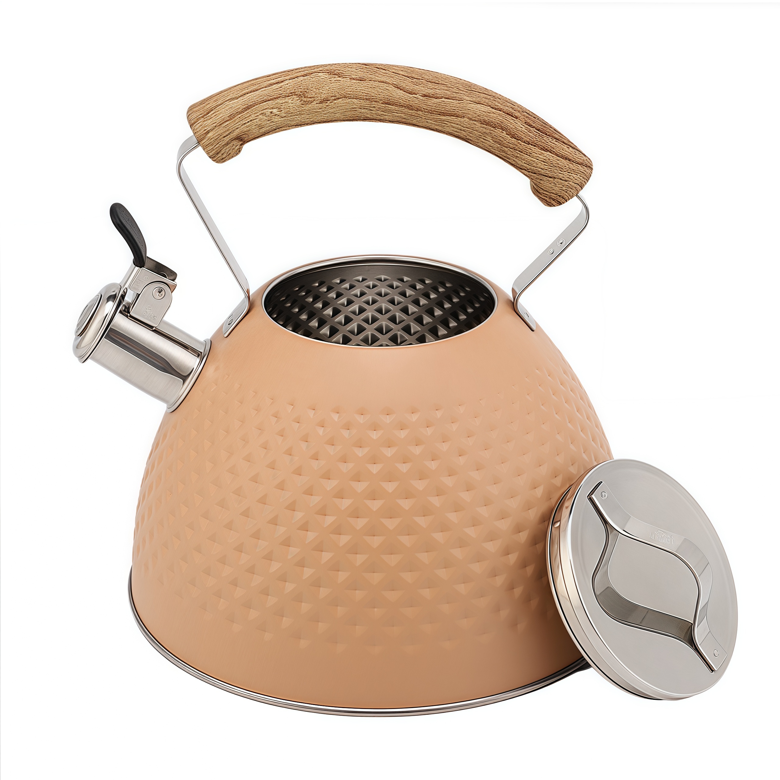 3L Hammer Pattern Stainless Steel Tea Kettle Modern Design Food Grade Water Kettle Pot for Home & Kitchen Use