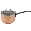Black Handle Copper Triply Stainless Steel Casserole Pot Glass Lid 16/20/24cm Classic Kitchen Cooking Saucepan