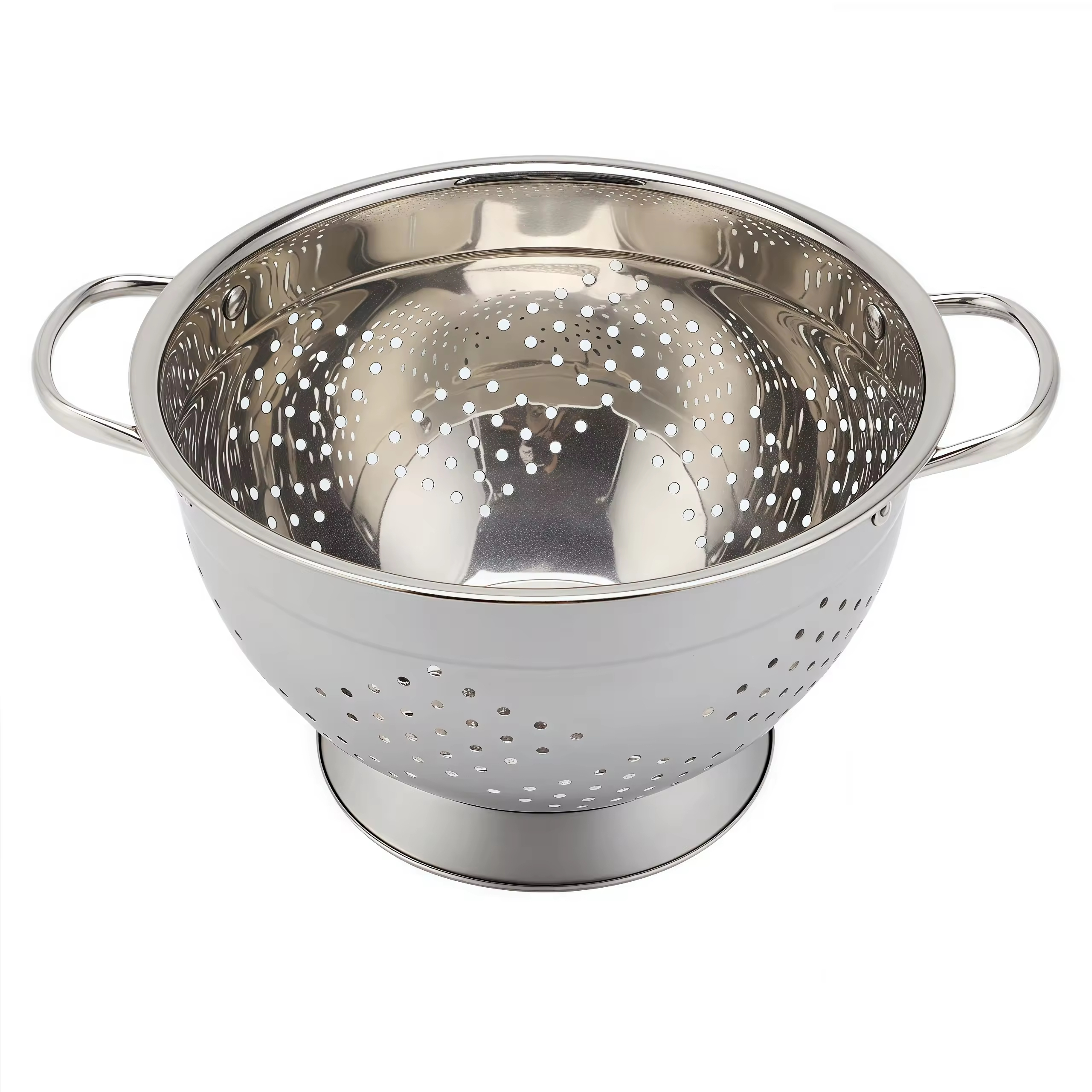 New 18/8 Stainless Steel Kitchen Strainer Colanders with Handle Kitchen Food Strainer Basket for Washing Vegetable Fruit Vegetable