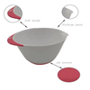 3pcs Plastic Mixing Bowl Set/ Salad Bowls With Soft Handles Easy Pour Spout and Non-Skid Bottom