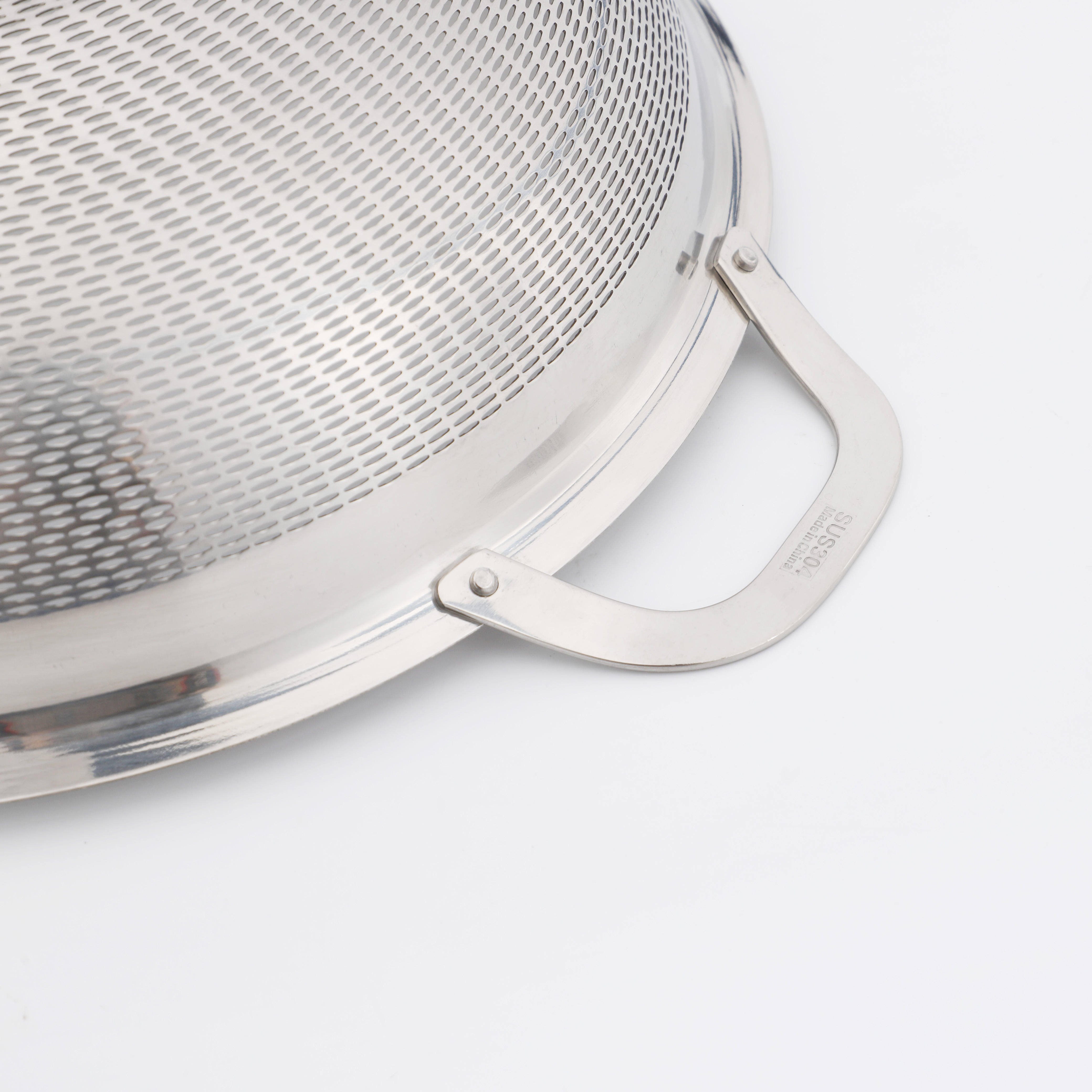 Fruit Vegetable Kitchen Strainer Colanders Set Stainless Steel Drain Wash Storage Drain Basket with Silicone Handle & Feet