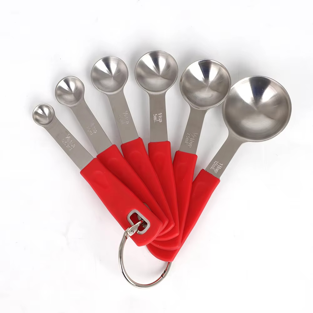 High Quality Stainless Steel Measuring Cups and Spoons Set of 12 with Silicone Handle