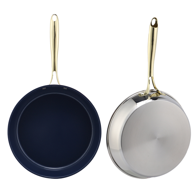 Hot Sale Wholesale 3 Layer Base Stainless Steel Pan 20/24/26/28cm 8inch/10inch/12inch Ceramics Nonstick Cookware Frying Pan