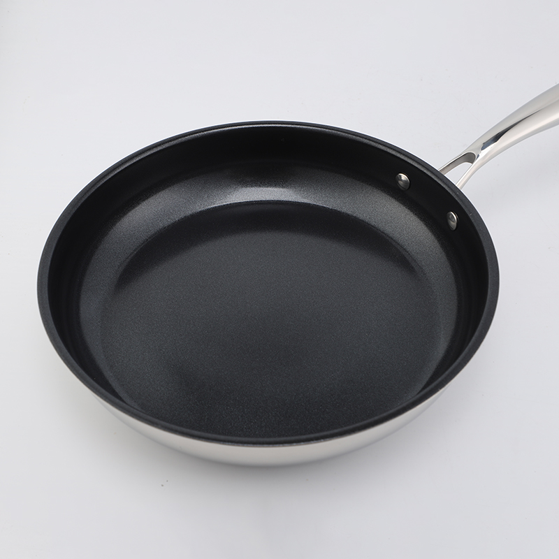 Hot Sale Wholesale 3 Layer Base Stainless Steel Pan 20/24/26/28cm 8inch/10inch/12inch Ceramics Nonstick Cookware Frying Pan
