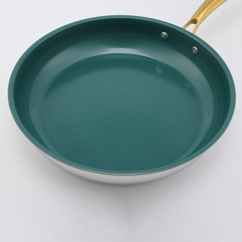Hot Sale Wholesale 3 Layer Base Stainless Steel Pan 20/24/26/28cm 8inch/10inch/12inch Ceramics Nonstick Cookware Frying Pan
