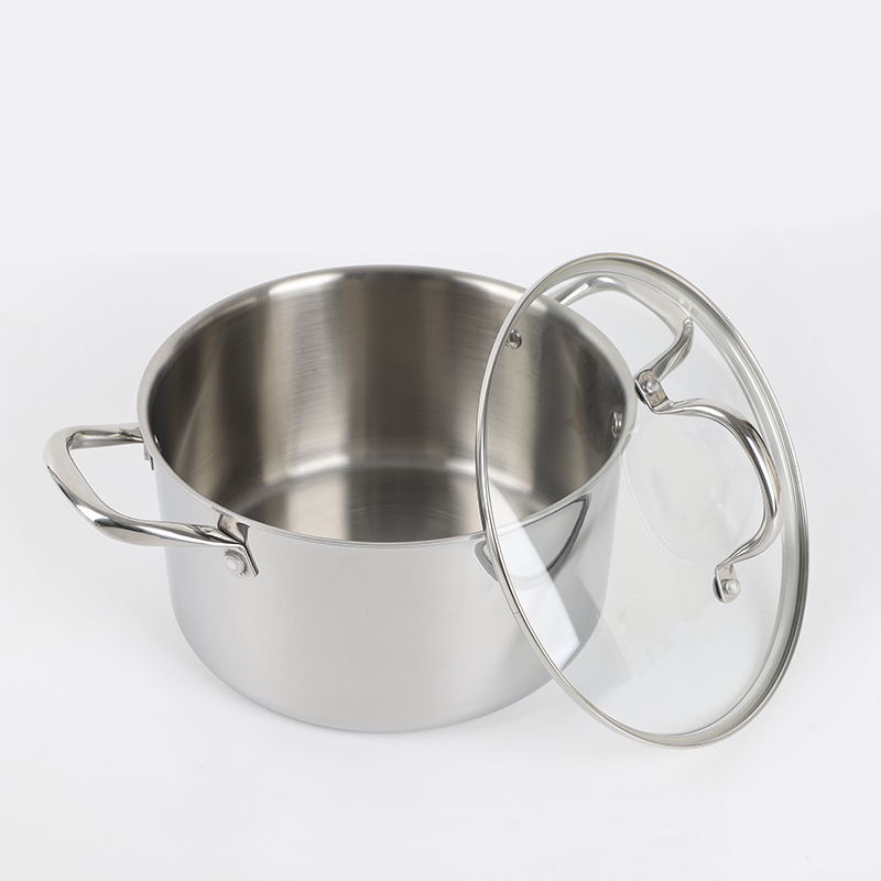 10 Piece High Quality Wholesale 18/10 Triply Stainless Steel 3 Layer Pots And Pans Steamer Set Cookware Set Saucepan Frying Pan