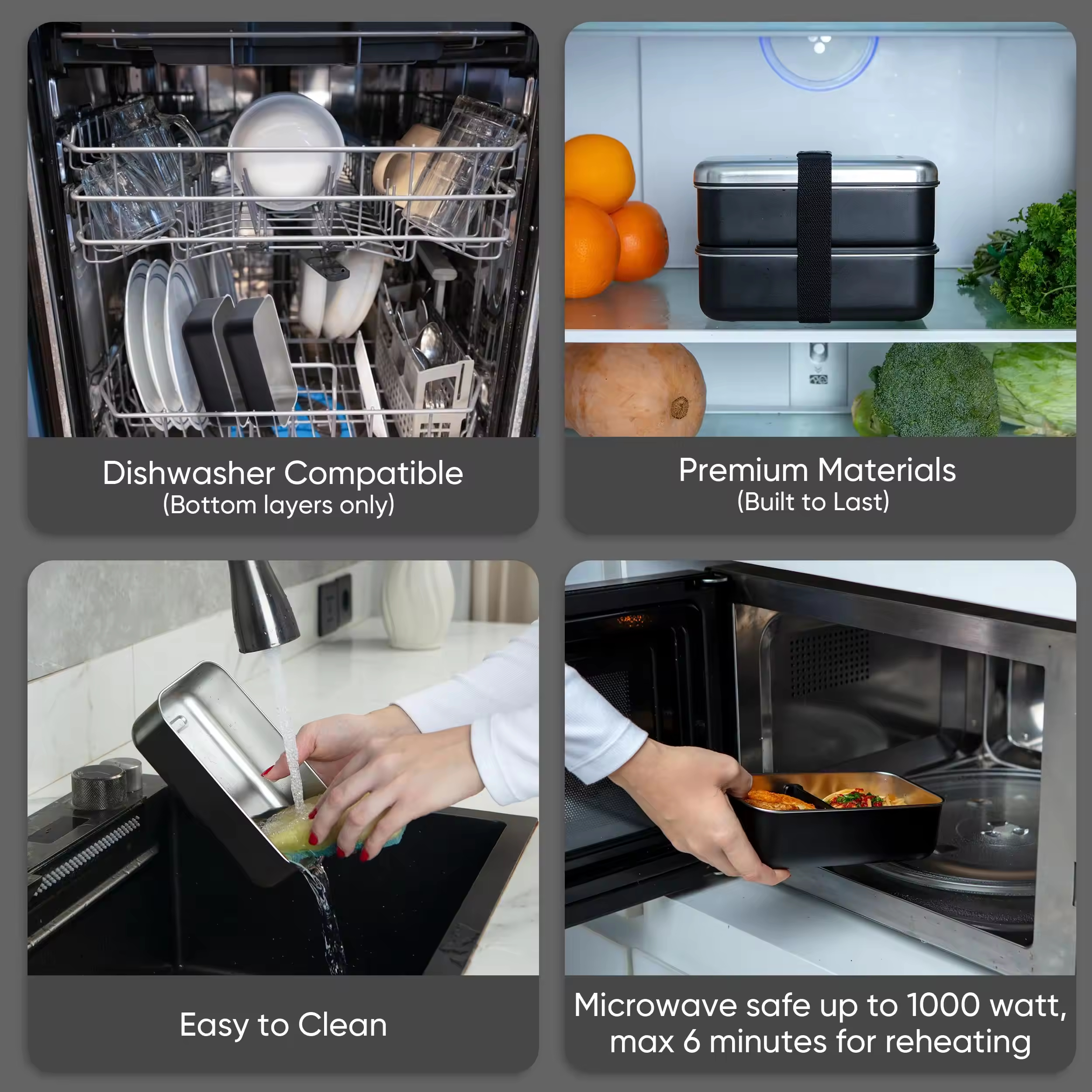 New Design 304 Stainless Steel Bento Box Lunch Box Stainless Steel Cover Leak-proof Heating Food Grade Microwave Sealed Box