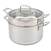 Factory Custom Kitchen Tri-ply Stainless Steel Soup Steamer Pot Set With Glass Lid Stainless Steel Cooking Pot Set Cookware Sets