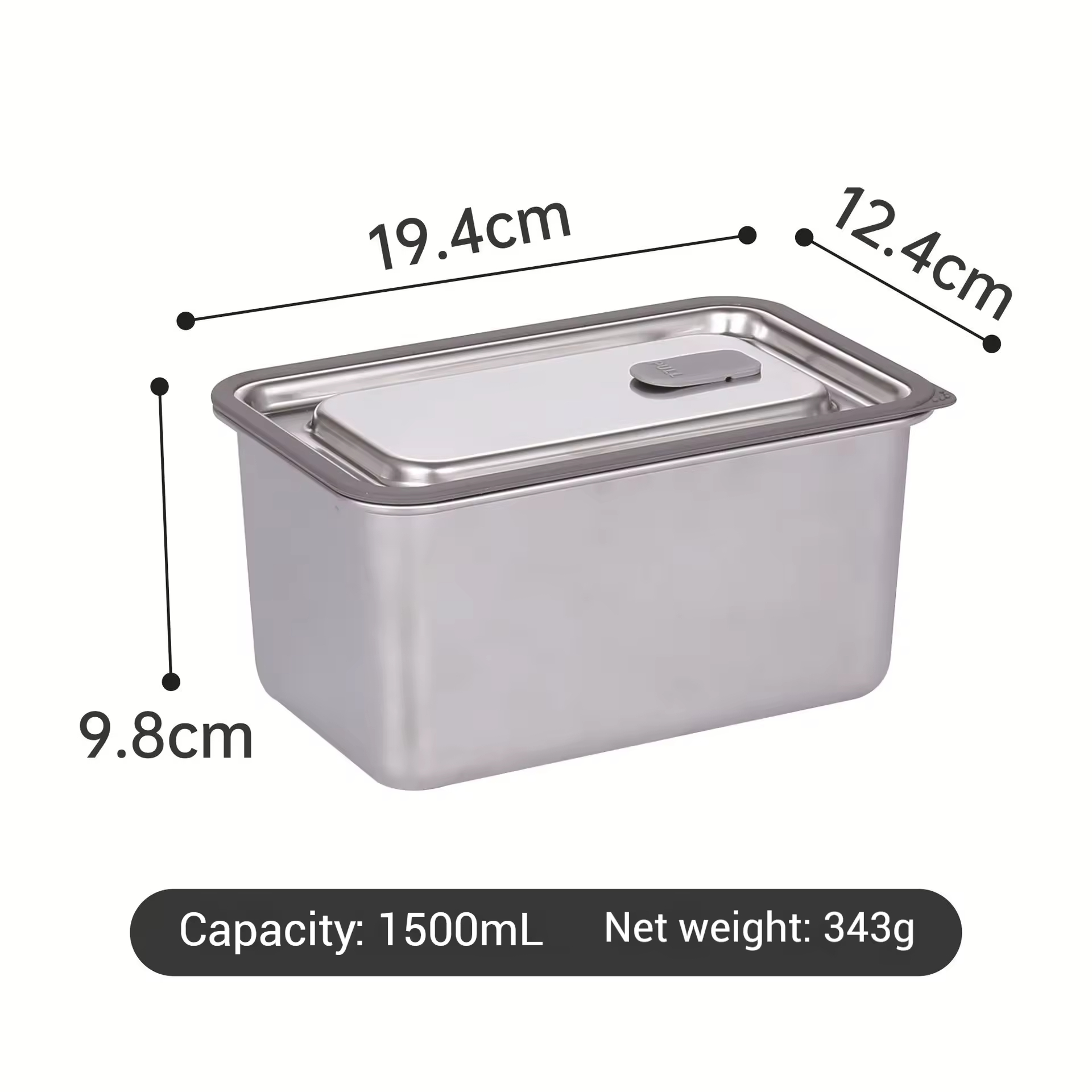 Design 304 Stainless Steel Fresh-keeping Lunch Box Stainless Steel Cover Leak-proof Heating Food Grade Microwave Sealed Box
