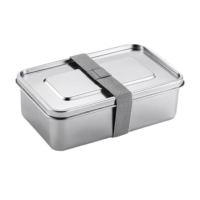 New Design 304 Stainless Steel Fresh-keeping Lunch Box Stainless Steel Cover Leak-proof Heating Food Grade Microwave Sealed Box