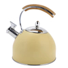 Custom 2.5L 3.0L Polished New Stainless Steel Whistling Tea Kettle Wood Handle Modern Food Grade Stove Top Tea Pot Top Seller
