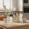 Factory Wholesale 2.5L Whistling Tea Kettle Pot Polka Dot Cream/Ivory Color Stainless Steel Hot Water Teapot for ALL Stovetop
