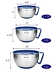Wholesale in Stock Rorence Mixing Bowls Set With Lid Kitchen Stainless Steel Salad Mixing Bowl With Handle