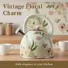 Factory Wholesale 3L Whistling Tea Kettle Pot Customized Vintage Floral Design Stainless Steel Hot Water Teapot for ALL Stovetop