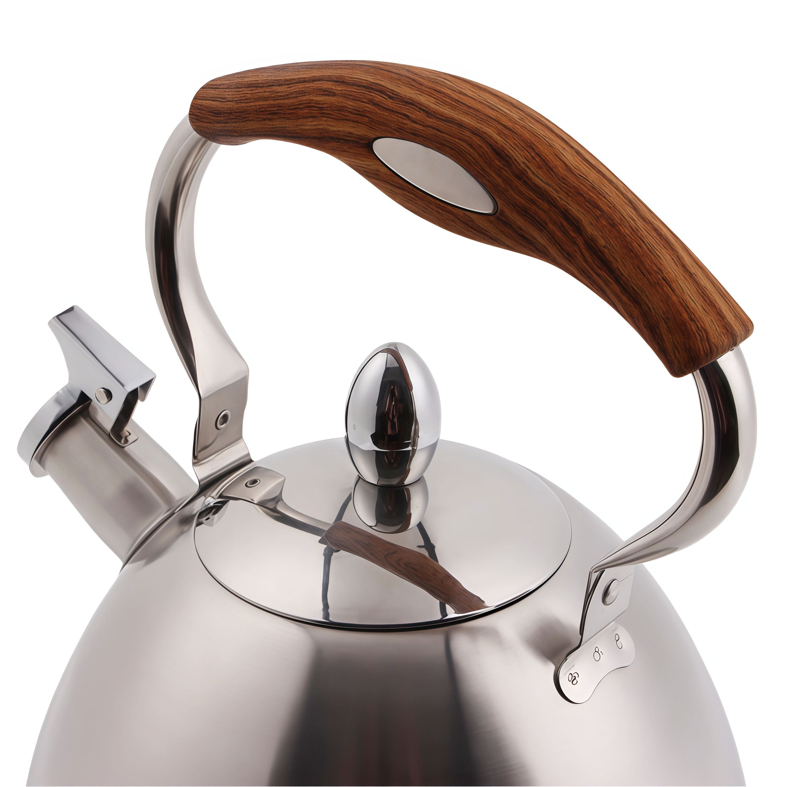 Factory Wholesale 3.0L Whistling Tea Kettle Pot Wood-Pattern Cool-Touch Handle Stainless Steel Hot Water Teapot for ALL Stovetop