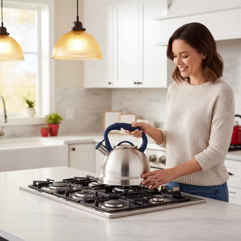 Factory Wholesale 2.8- 3L Whistling Tea Kettle Tea Pot Customized Color Stainless Steel Hot Water Teapot for ALL Stovetop