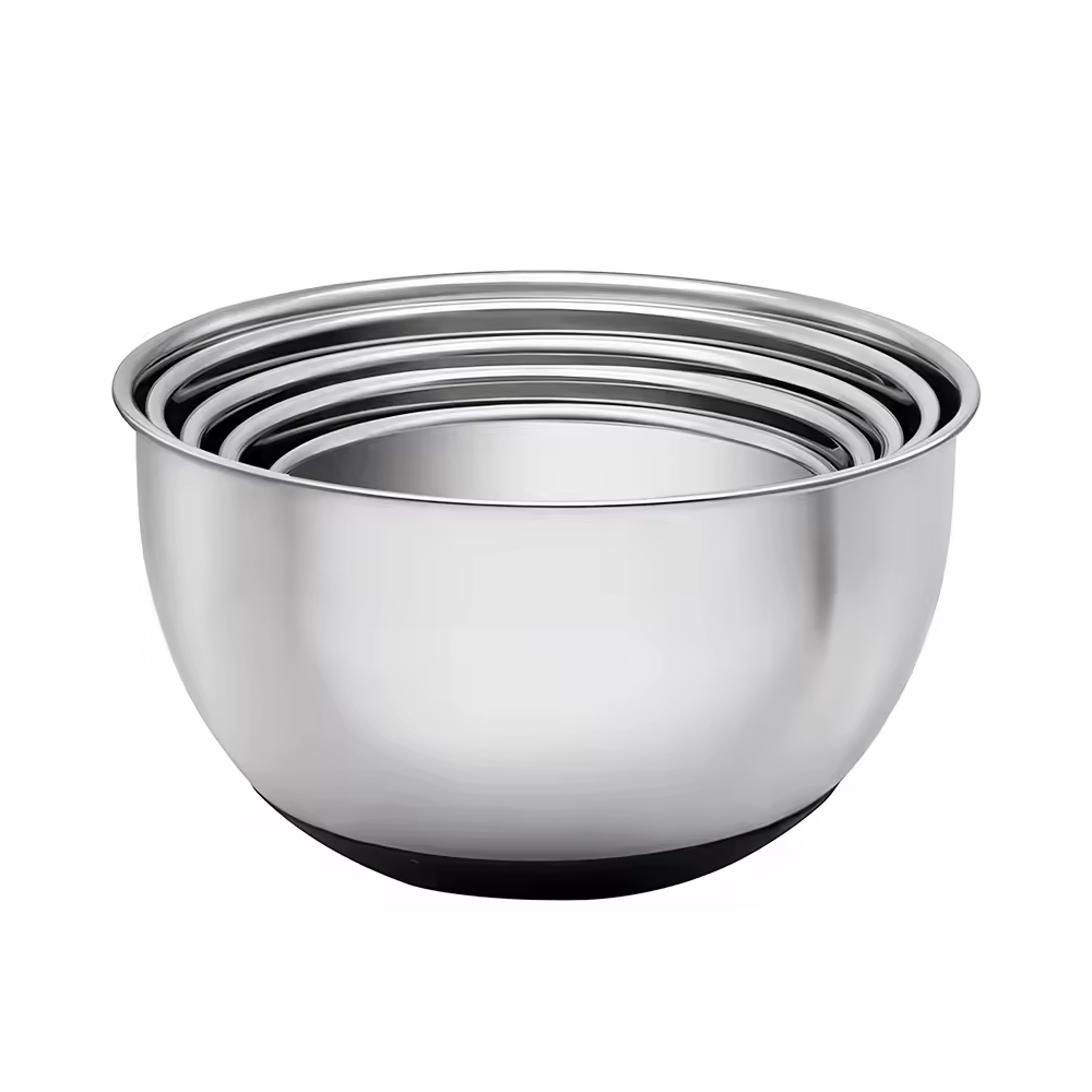 Wholesale High Quality Stainless Steel Salad Bowl with Grater Attachments Non Slip Base for Mixing Baking