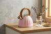 Factory Wholesale 2.5L Whistling Tea Kettle Tea Pot Customized Color Stainless Steel Hot Water for ALL Stovetop with Wood Handle