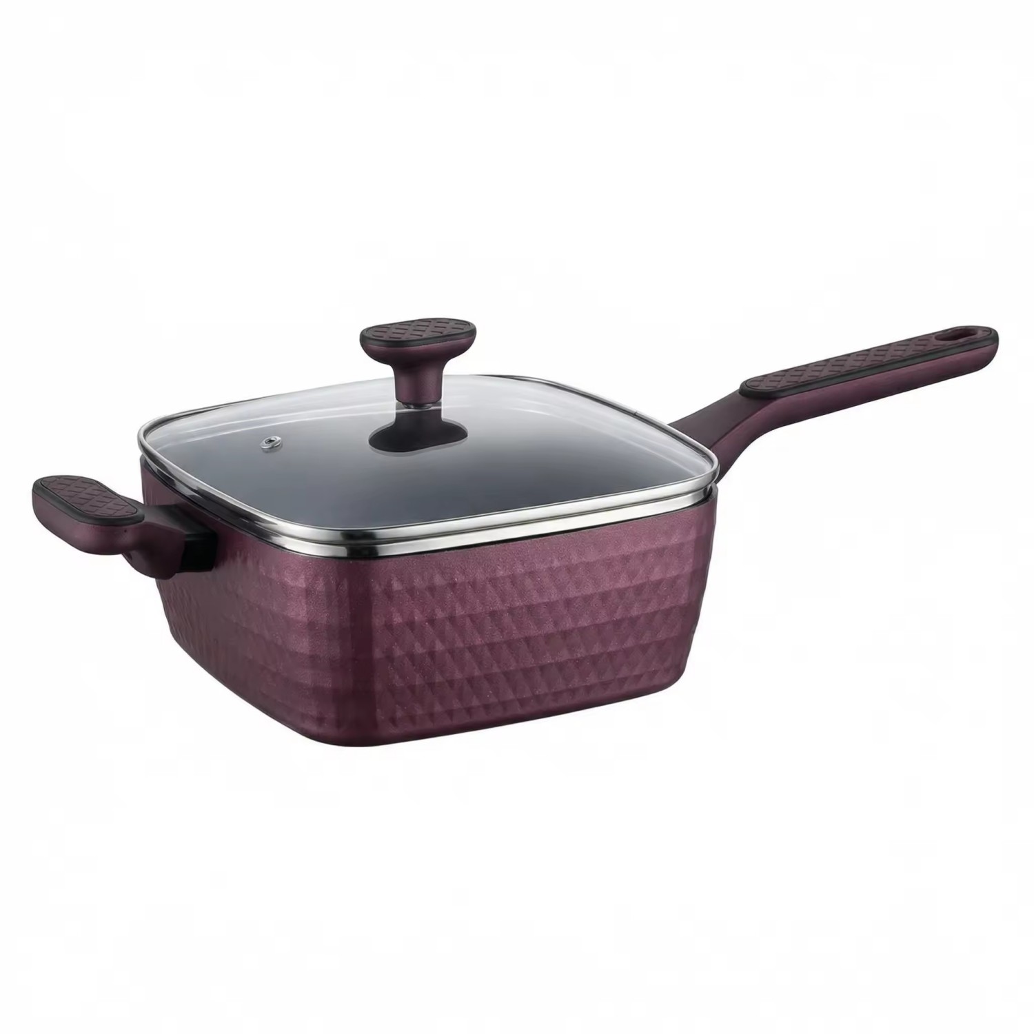 12 PCS 3D Diamond Series Customizable Ceramic Non Stick Pans and Pots Set Induction Cast Aluminum Ceramic Cookware Set