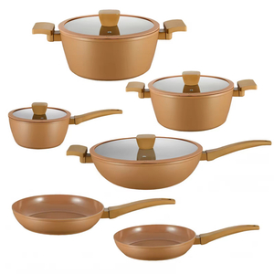 10 PCS Factory Customizable Ceramic Non Stick Pans and Pots Set Induction Forged Aluminum Cookware Set PFOA & PFOS FREE