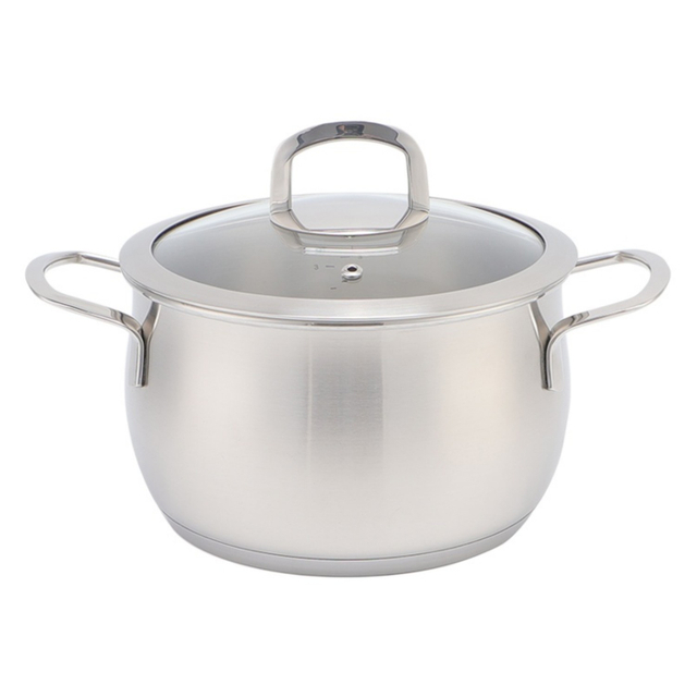 Wholesale Custom 6 Piece Apple Shape Stainless Steel Impact Bonded Bottom Pots And Pans Non-Toxic Kitchen Cookware Set