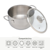 Wholesale Custom 6 Piece Apple Shape Stainless Steel Impact Bonded Bottom Pots And Pans Non-Toxic Kitchen Cookware Set