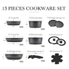 15 PCS Pots and Pans Set Nonstick Cookware Set Detachable Handle Induction Kitchen Cookware Sets with Removable Handle