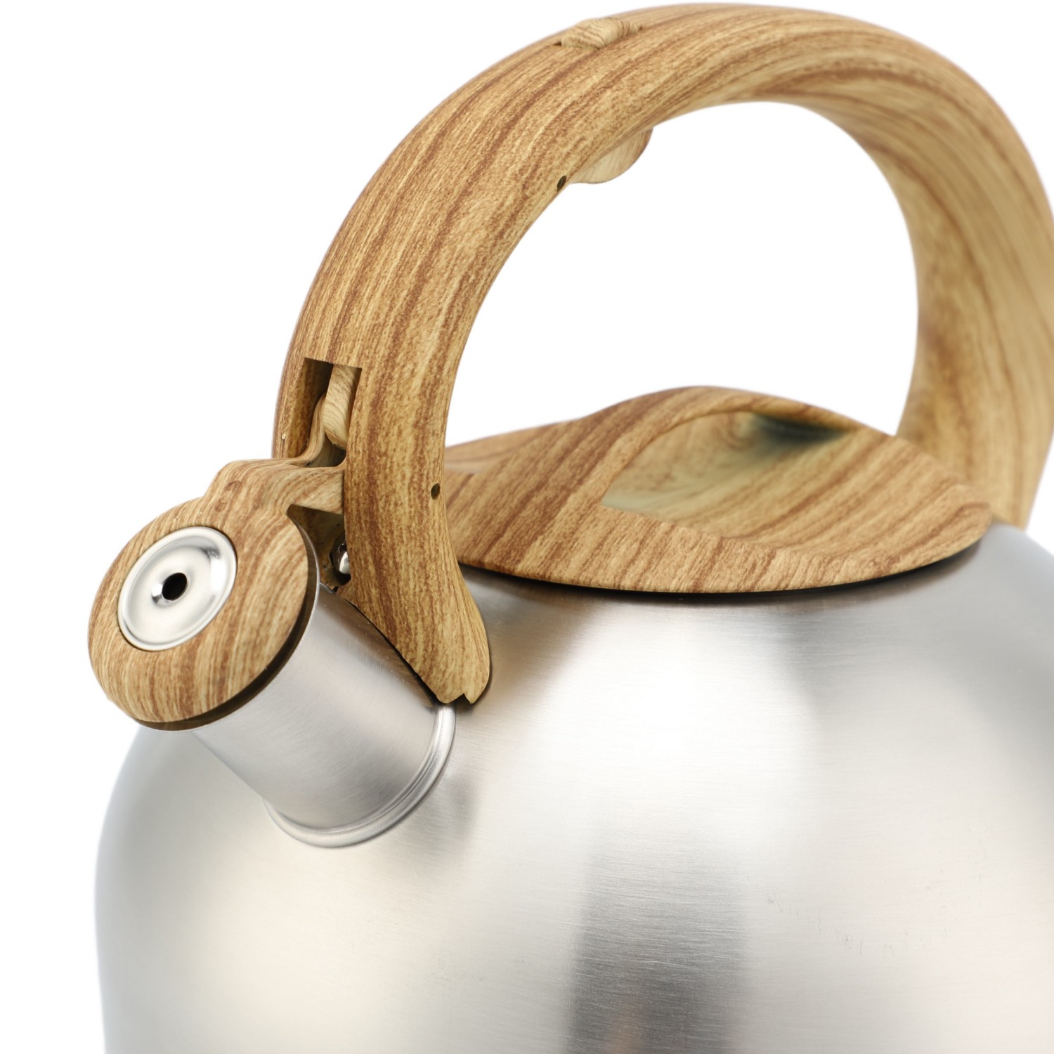 3.0L Stove Top Stainless Steel Tea Pot New Food Grade Polished Custom Top Seller Whistling Tea Kettle With Wood Handle