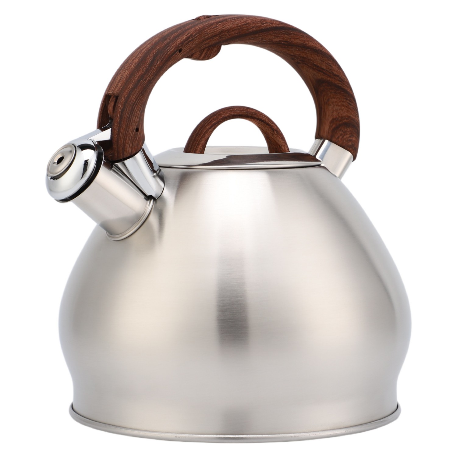 3.0L Stove Top Stainless Steel Tea Pot New Food Grade Polished Custom Top Seller Whistling Tea Kettle With Wood Handle