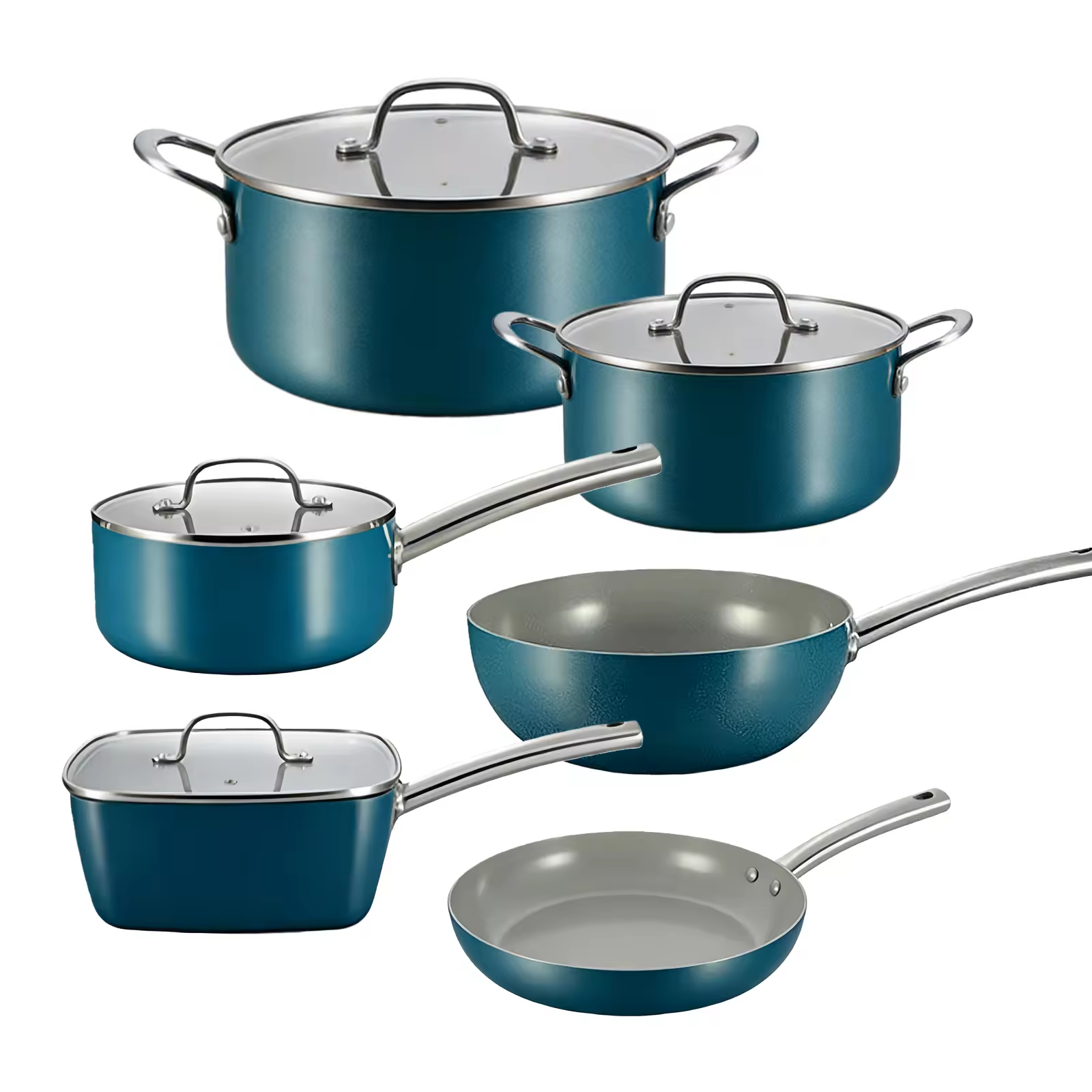 Factory Aluminum Ceramic Nonstick Frying Pan Egg Pan Omelet Pans Stone Cookware Chef's Pan PFOA Free Induction Compatible