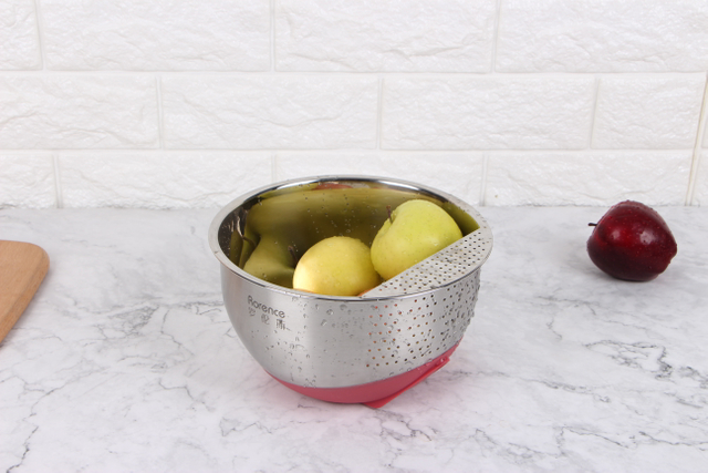 Multi-Function Vegetables Fruit Rice Strainer Stainless Steel Washing Bowl
