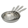 Factory Customized Food Grade Triply Cooking Pan Steel Stainless Non-coating Frying Pan for Skillet Omlet with Hollow Handle