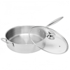 High Quality 316 Stainless Steel Cook Saute Pan Three Layer Steel Double Ear Frying Pan Rapid Heat Conduction Sauting Fry Pan