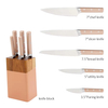 Kitchen Knife Set 6-Piece Stainless Steel with Hollow Handle and Acacia Wood Block Direct From Factory Kitchen Utensils