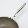 Tri-ply Hybrid Pan & Wok with Double Ears PFAS PFOA Free Titanium Coating Stainless Steel Non-stick Wok Pan Cookware With Glass Lid