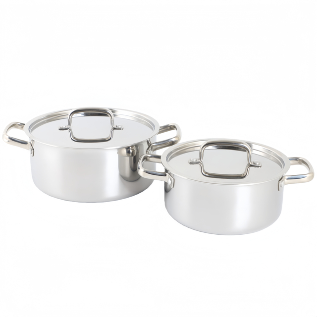 Best Seller German Kitchen Ware 8 Pieces Triply Stainless Steel Cookware Sets Stainless Steel Cooking Pots and Pans Sets