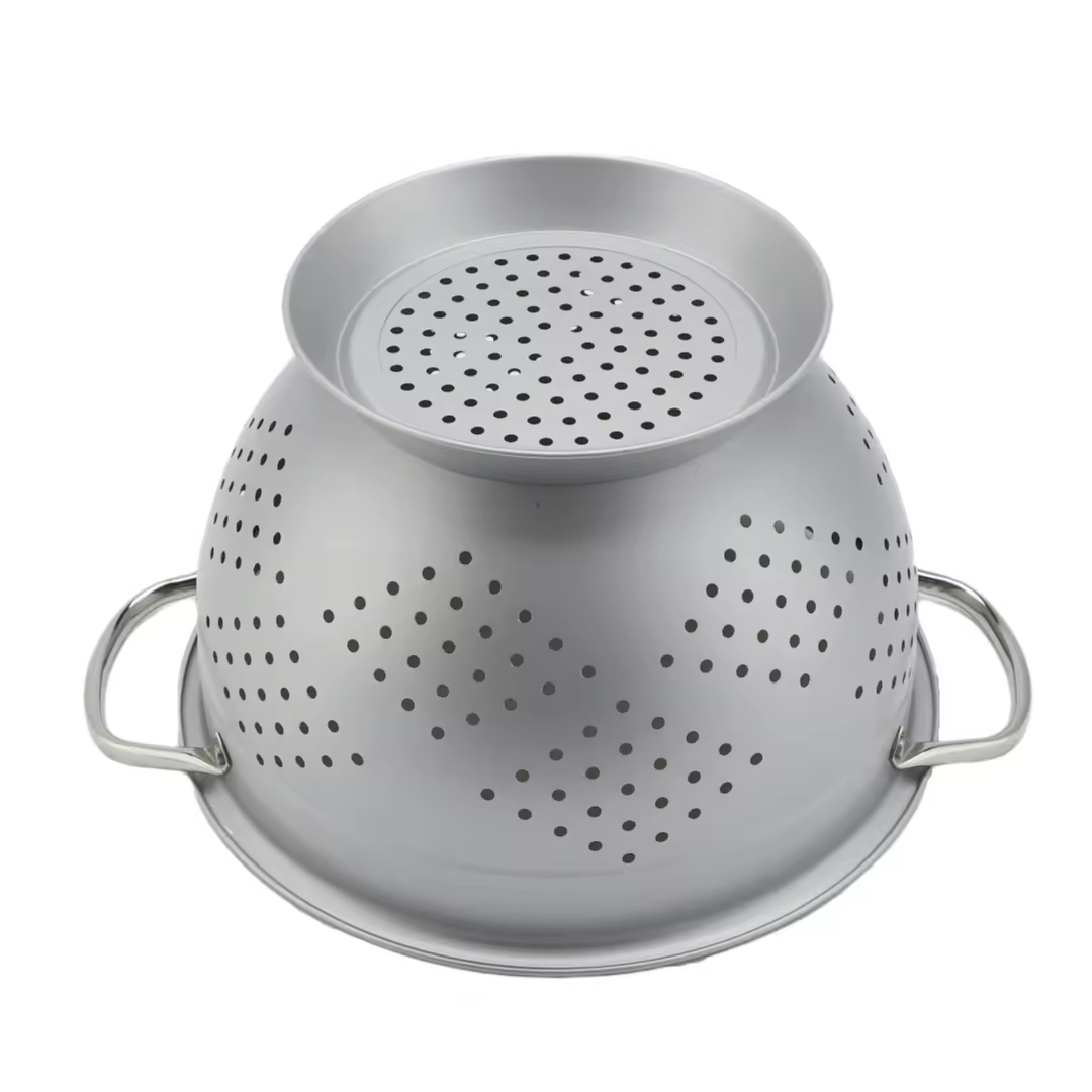 New 18/8 Stainless Steel Kitchen Strainer Colanders with Handle Kitchen Food Strainer Basket for Washing Vegetable Fruit Vegetable
