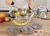 Rotary Stainless Steel Food Mill Strainer Potato Masher Grinder Vegetable Mill Detachable Silicone Handle with 3 Milling Discs