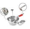 Rotary Stainless Steel Food Mill Strainer Potato Masher Grinder Vegetable Mill Stainless Steel Handle with 3 Milling Discs