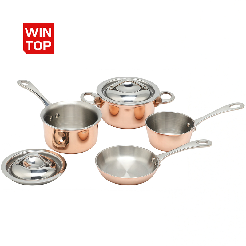 High Quality Mini Stainless Steel Factory Sales Metal Copper Triply Stainless Steel Fry Pans Cookware Non Stick Frypan Home