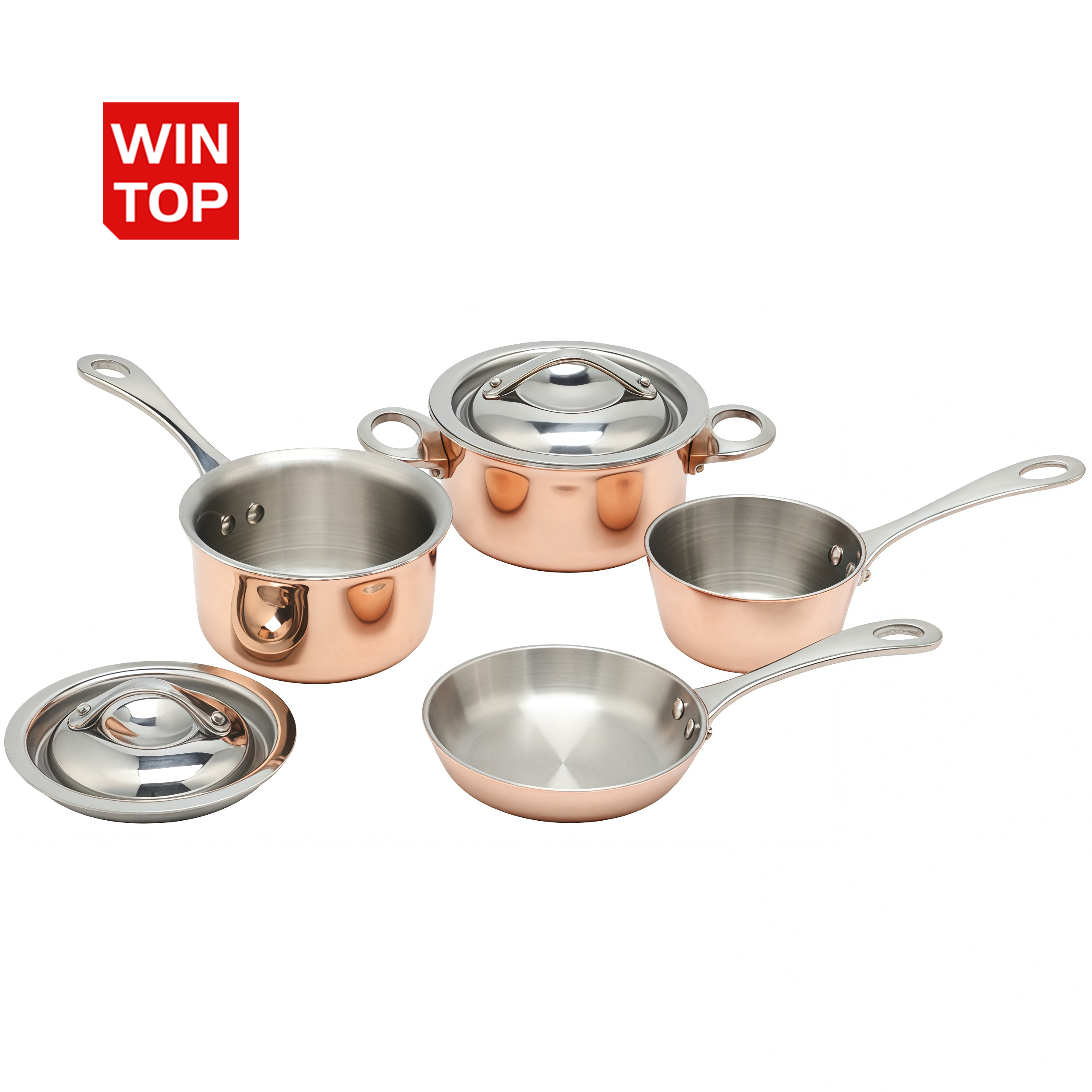 High Quality Mini Stainless Steel Factory Sales Metal Copper Triply Stainless Steel Fry Pans Cookware Non Stick Frypan Home