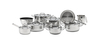 Wholesale 12 Piece 304 Stainless Steel Mirror Polish Pots and Pans Non-Toxic Kitchen Cookware Set with Stainless Steel Lid