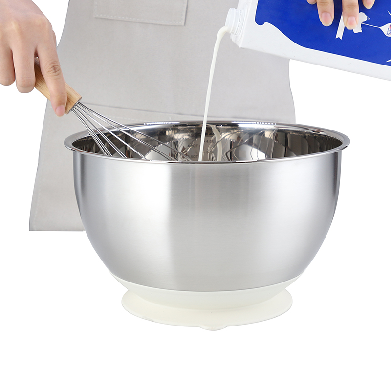Wholesale High Quality Stainless Steel Salad Bowl Sets with Non Slip Base for Mixing Baking