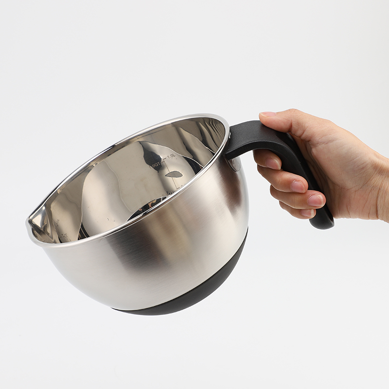 Kitchen Stainless Steel Salad Mixing Bowl Set Eco-Friendly Metal Bowl with Polished Handle